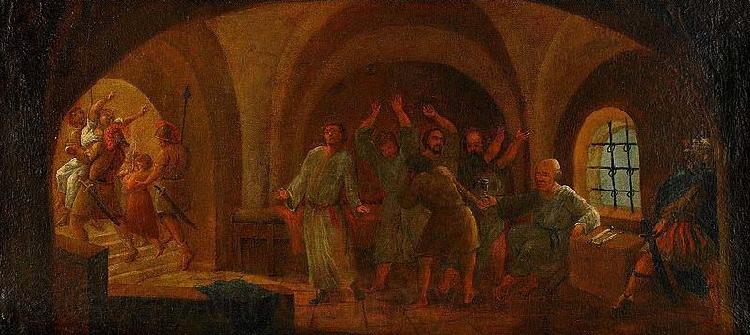 Pehr Horberg Sokrates med giftbagaren i fangelset Germany oil painting art